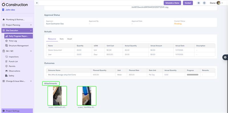 DPR Attachments Displaying in Frontend