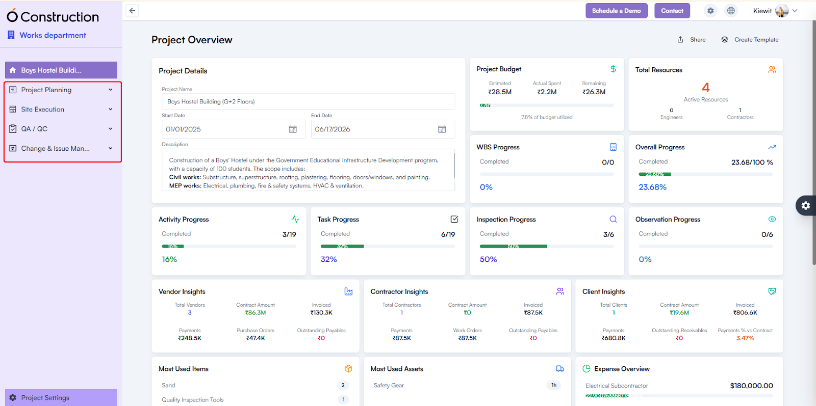 Menu Collapse – Project Module Grouping
